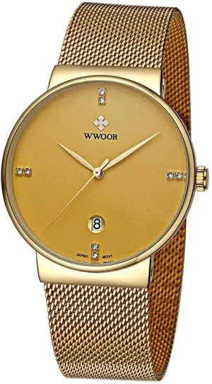 Mesh Band Elite Sports Watches Fashion Business Quartz Watch for Men Analog Slim Waterproof Date flyspeck Stainless Steel 