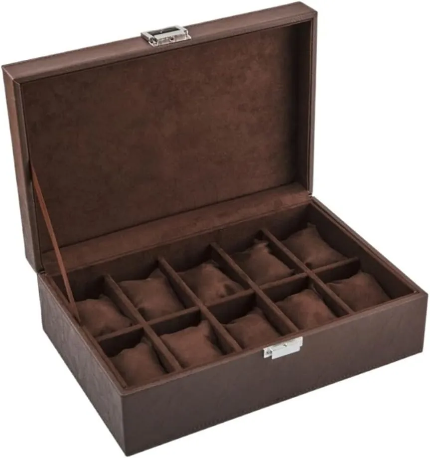 Metal Buckle Bracelet Collection Watch Storage (A) documentation spin rocket Watch Box 10 Grids Watch Box Leather Jewelry Display Box Removable Storage 