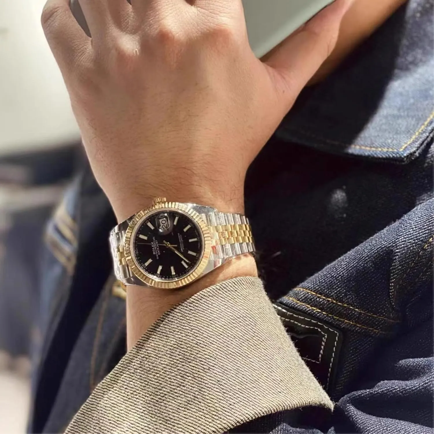 Metal Watch Bracelet Strap incubator charcoal Men Replacement Band for Rolex/Omega Swatch/Seiko Watch Band Metal Stainless Steel Strap 20mm 22mm Jubilee Quick Release Premium Polished Brushed Flexible 