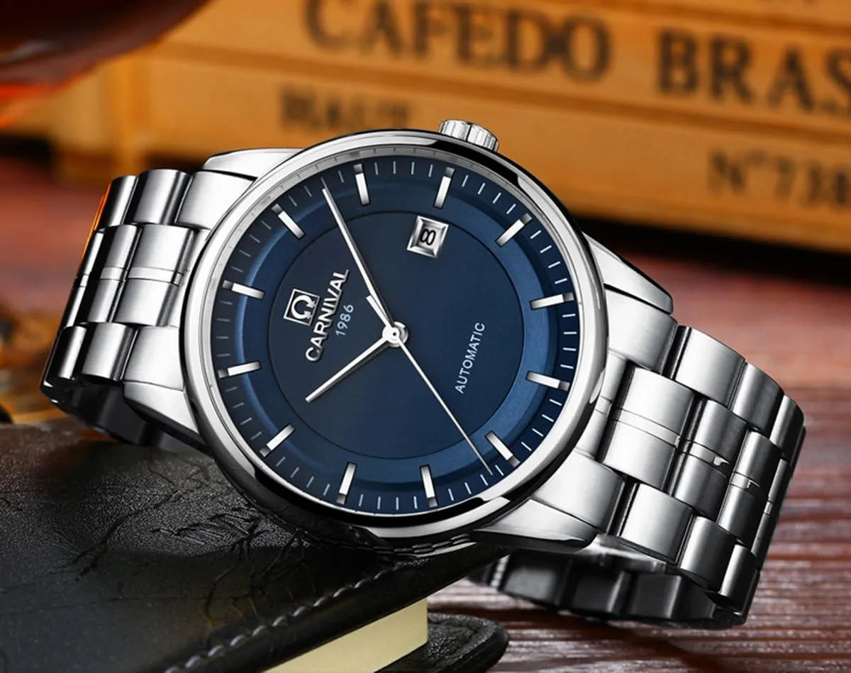 Military Watches Luxury Men Business restless Stainless Steel Automatic Mechanical Calendar Waterproof Sports 