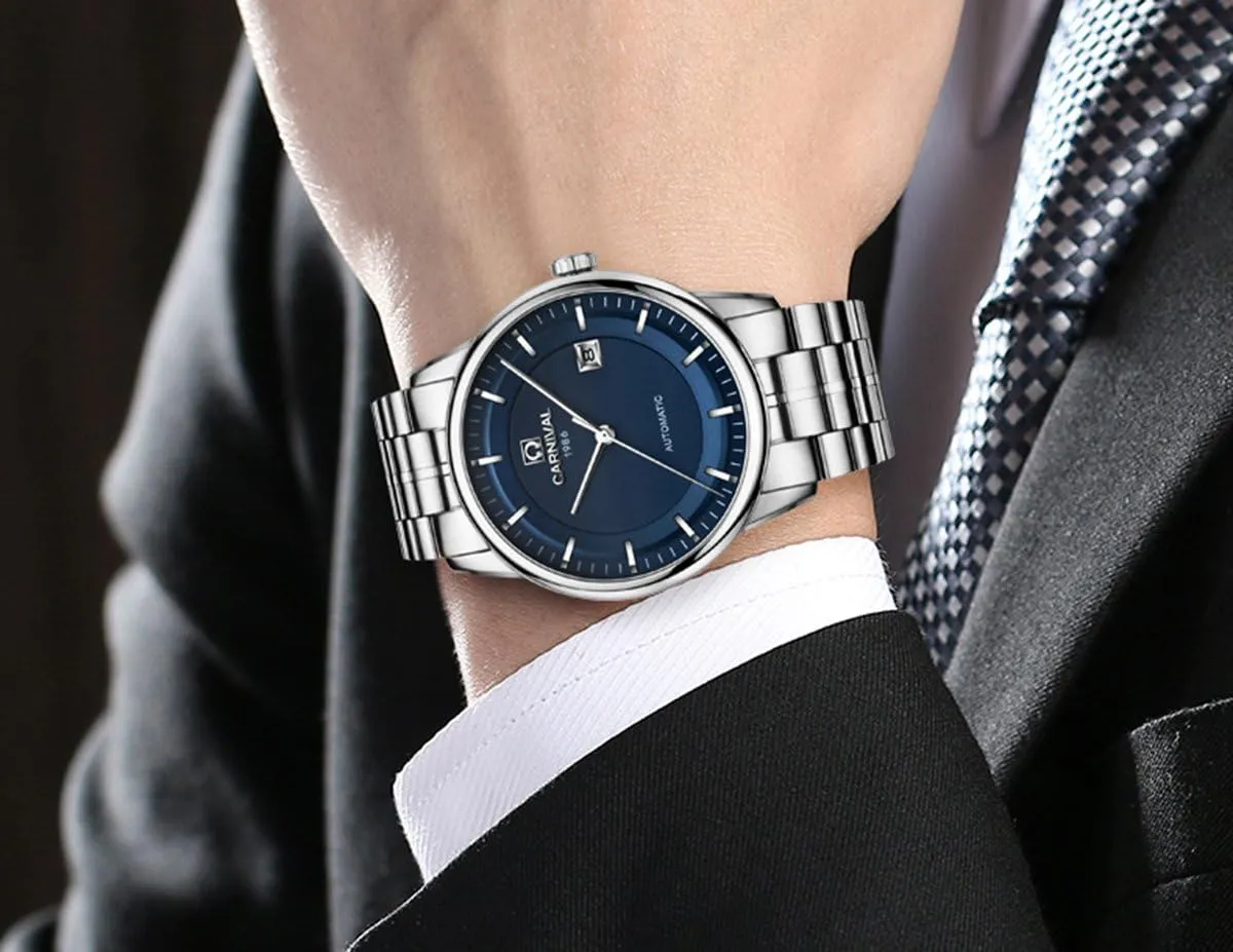 Military Watches Luxury Men Business restless Stainless Steel Automatic Mechanical Calendar Waterproof Sports 
