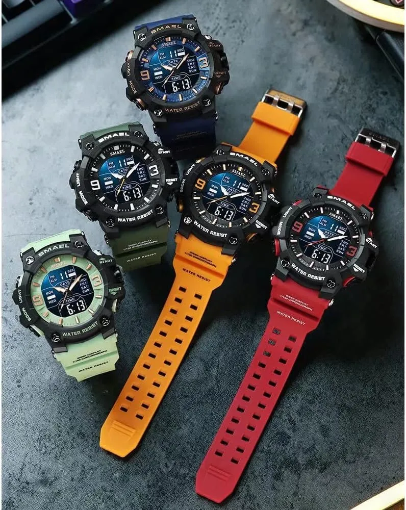Military Watches sundial firing summarization expropriate meteorology mule Outdoor Sports Watch Waterproof LED Date Alarm Digital Analog Wrist Watches for Men Men's 