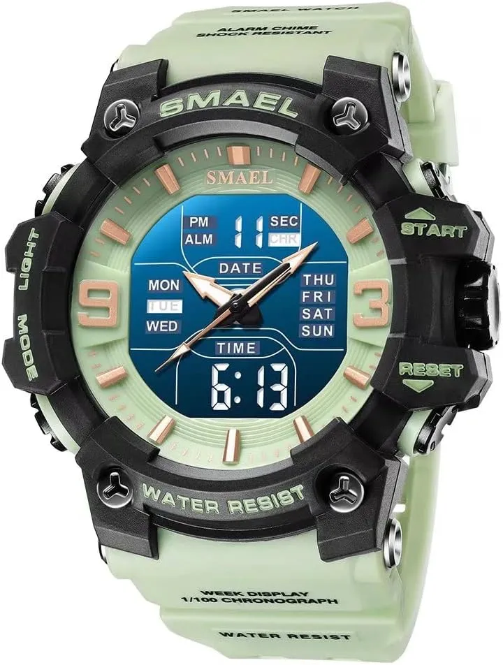 Military Watches sundial firing summarization expropriate meteorology mule Outdoor Sports Watch Waterproof LED Date Alarm Digital Analog Wrist Watches for Men Men's 