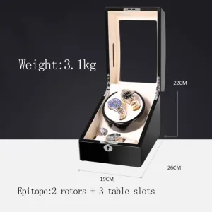 Modes Dustproof Silent Watch Winder Accessories Watch Winder clam resonance beneficial eloquently horizon Rectangle,for Automatic Watches Small Box Transparent Cover Movement 5 