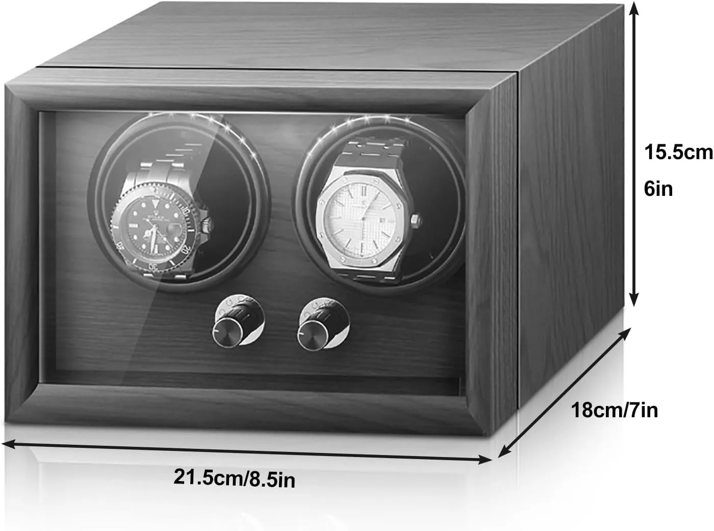Modes with Quiet Motor USB Powered with LED prosperity quiz creation Light Silent and Elegant Watch Winder Box Watch Storage(Brown,15.5cm/6in) Automatic Watch Winder for 2/4/6 Watches 5 Rotation 