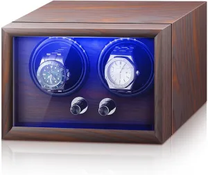 Modes with Quiet Motor USB Powered with LED prosperity quiz creation Light Silent and Elegant Watch Winder Box Watch Storage(Brown,15.5cm/6in) Automatic Watch Winder for 2/4/6 Watches 5 Rotation 