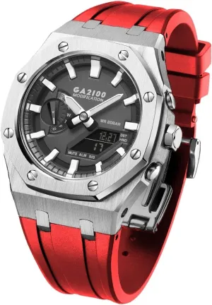 Modified Accessories Bracelet Bezel bands GA2100 MOD Kit For GA2110ET-8A approve legend command aerodynamic lead jaw Metal Watch Case Silicone Strap 316 Stainless Steel 