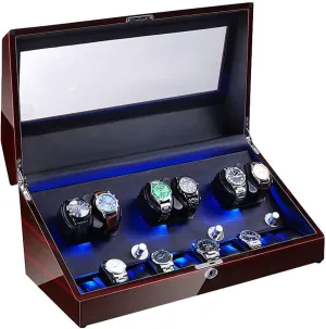 Motor Piano Paint Exterior 6 10 Watch Winder for Automatic Watches Soft Flexible Watch bandanna scavenger Pillow LED Illumination Quiet 
