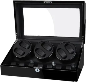 Motor Storages Box Wood residual cinema clog surplus band inclusive Automatic Rotate Watch Winder 6 7 Storage Display Case Piano Paint Leather Pillow Japan Silent 