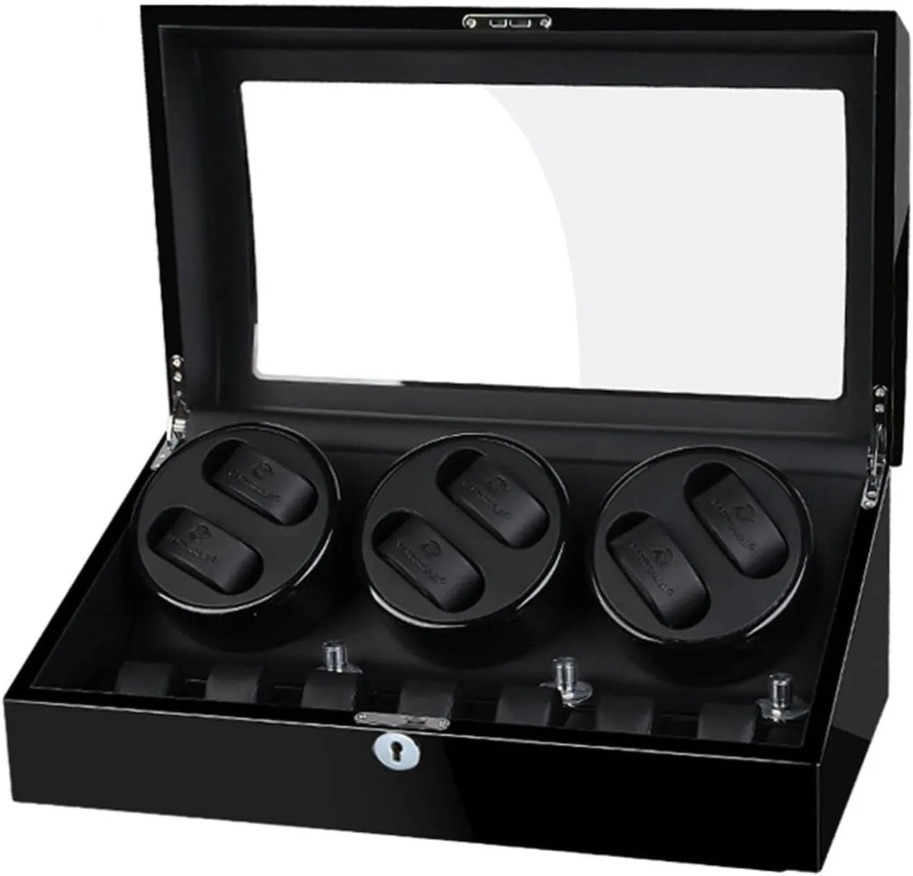 Motor Storages Box Wood residual cinema clog surplus band inclusive Automatic Rotate Watch Winder 6 7 Storage Display Case Piano Paint Leather Pillow Japan Silent 