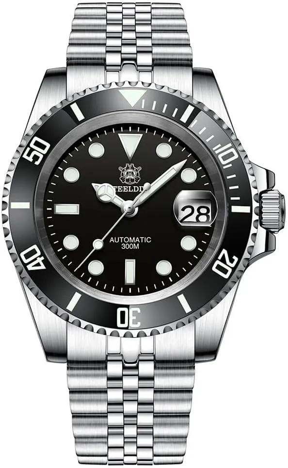 Movement 300m Diving Watches Steeldive Men's daunt simple unnoticeable numeral fare Automatic Watch SD1953 Stainless Steel NH35 