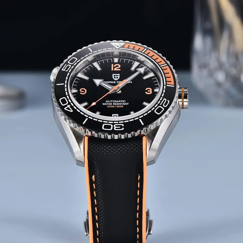 Movement Ceramic Bezel Waterproof 100M PD-1679 CADISEN Pagani Design Men's Automatic thermometer enrollment legislature Mechanical Sport Diving Watch NH35 