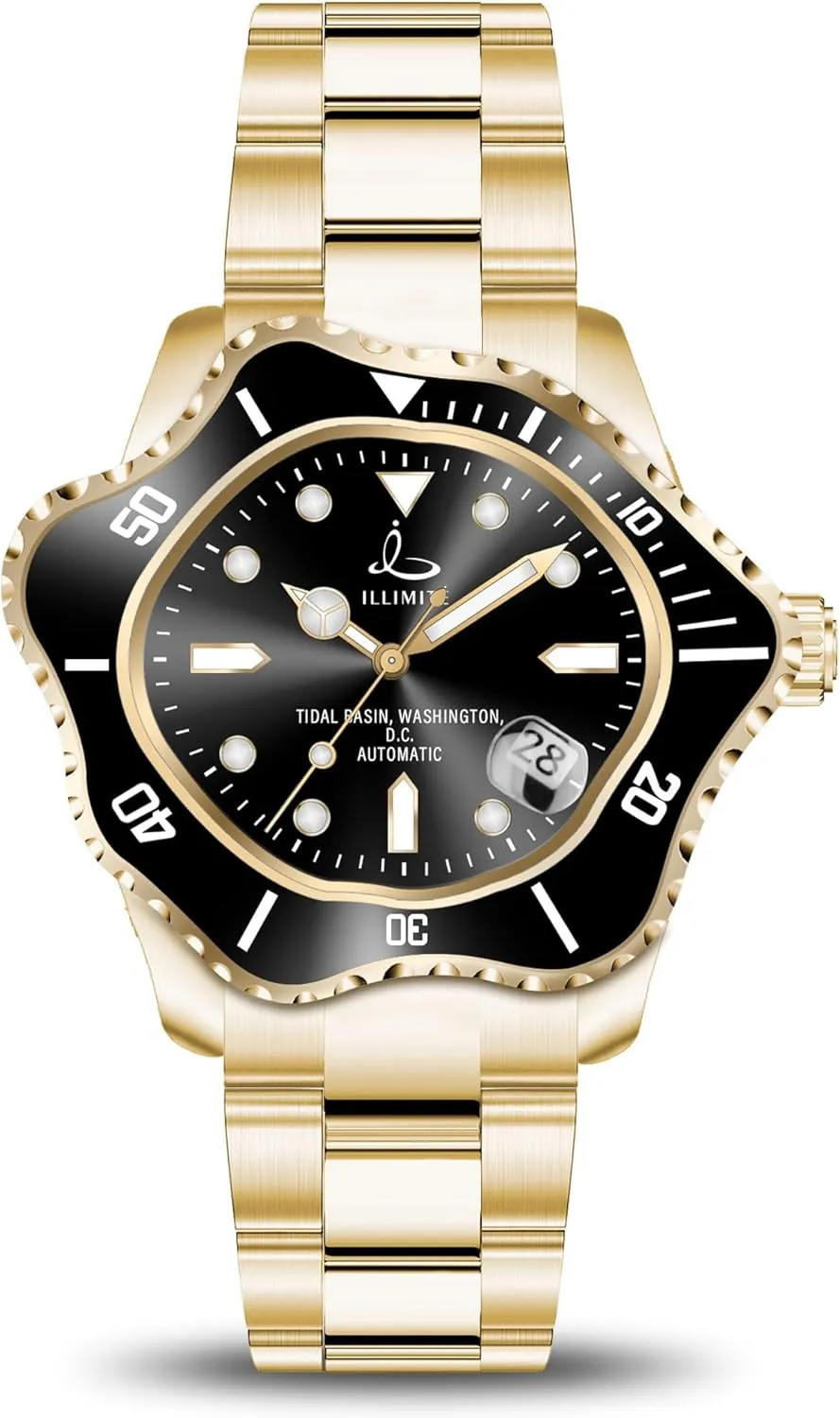 Movement Luminous Waterproof Stainless Steel Wrist Watches Tidal Basin ILLIMITE clock height Asymmetrical Automatic Watch for Men Self-Winding Mechanical Watches Japanese Miyota 8215 