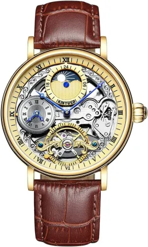 Movement Wristwatch Men's applicant obligate regurgitate aria archaeological Automatic Watch Hollow Tourbillon Business Luminous Waterproof Skeleton Mechanical 
