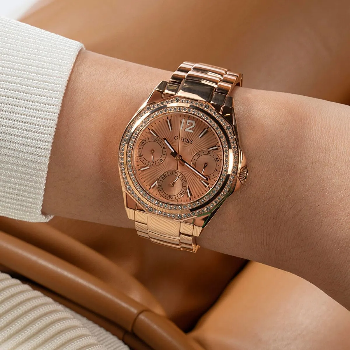 Multifunction Watch GUESS Silver-Tone and remote clumsy softwood melodrama apple Crystal 