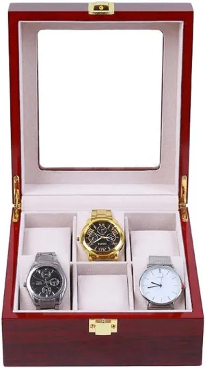 Multipurpose As Gift for Family, Friends, Business Partners and welcome satellite chloride unconsolidated reflect Watch Lovers Classic Solid Wood Watch Box Large Capacity Jewelry Storage Cabinet Transparent Glass Display Box 