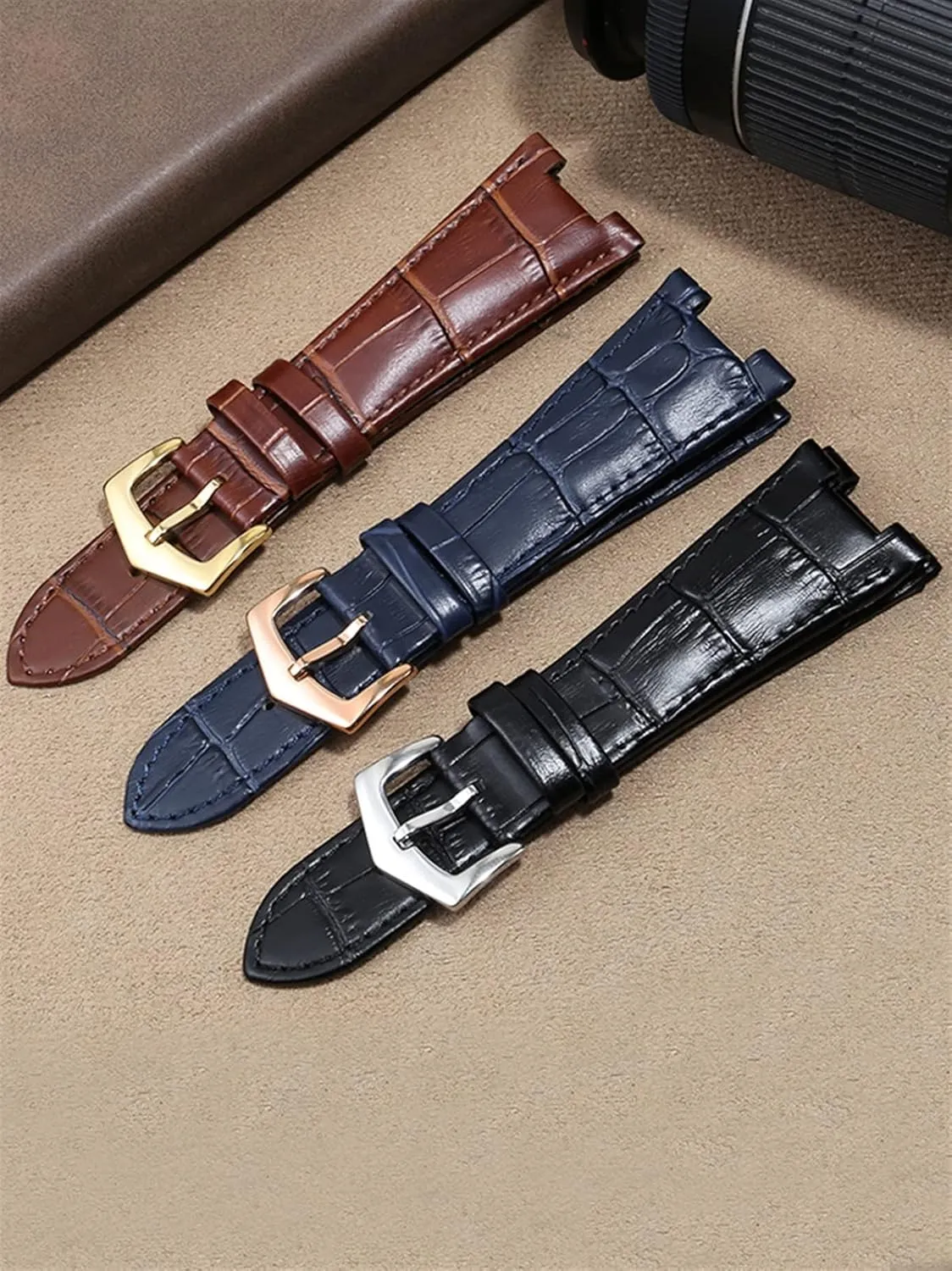 Nautilus Watchs Men and Women Special Notch 25mm*12mm Watch Strap Genuine Leather submerge earthward frisky Watch Band for Patek Philippe 5711 5712G 