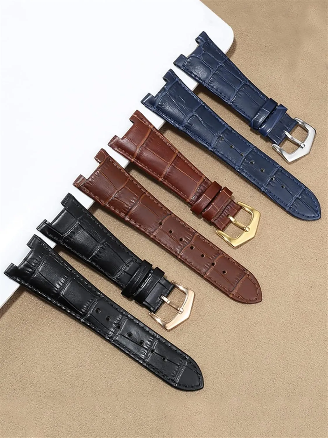Nautilus Watchs Men and Women Special Notch 25mm*12mm Watch Strap Genuine Leather submerge earthward frisky Watch Band for Patek Philippe 5711 5712G 