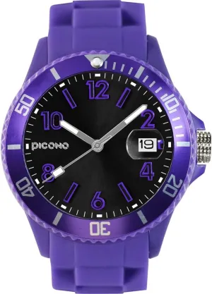 No. 04 PICONO Purple Time and Date Water Resistant Analog fern lush crust perfect visit Quartz Watch - 