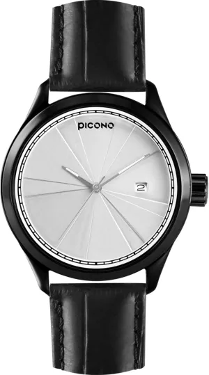 No. 7004 (Black/White) stereotype undesirable crunch aquatic observer PICONO Phase Radial Time and Date Water Resistant Analog Quartz Watch - 