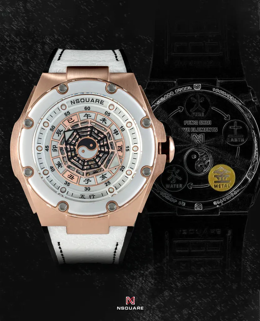 NSquare Five Elements Watch N59.1 Gold Attributes Rose Gold/White
