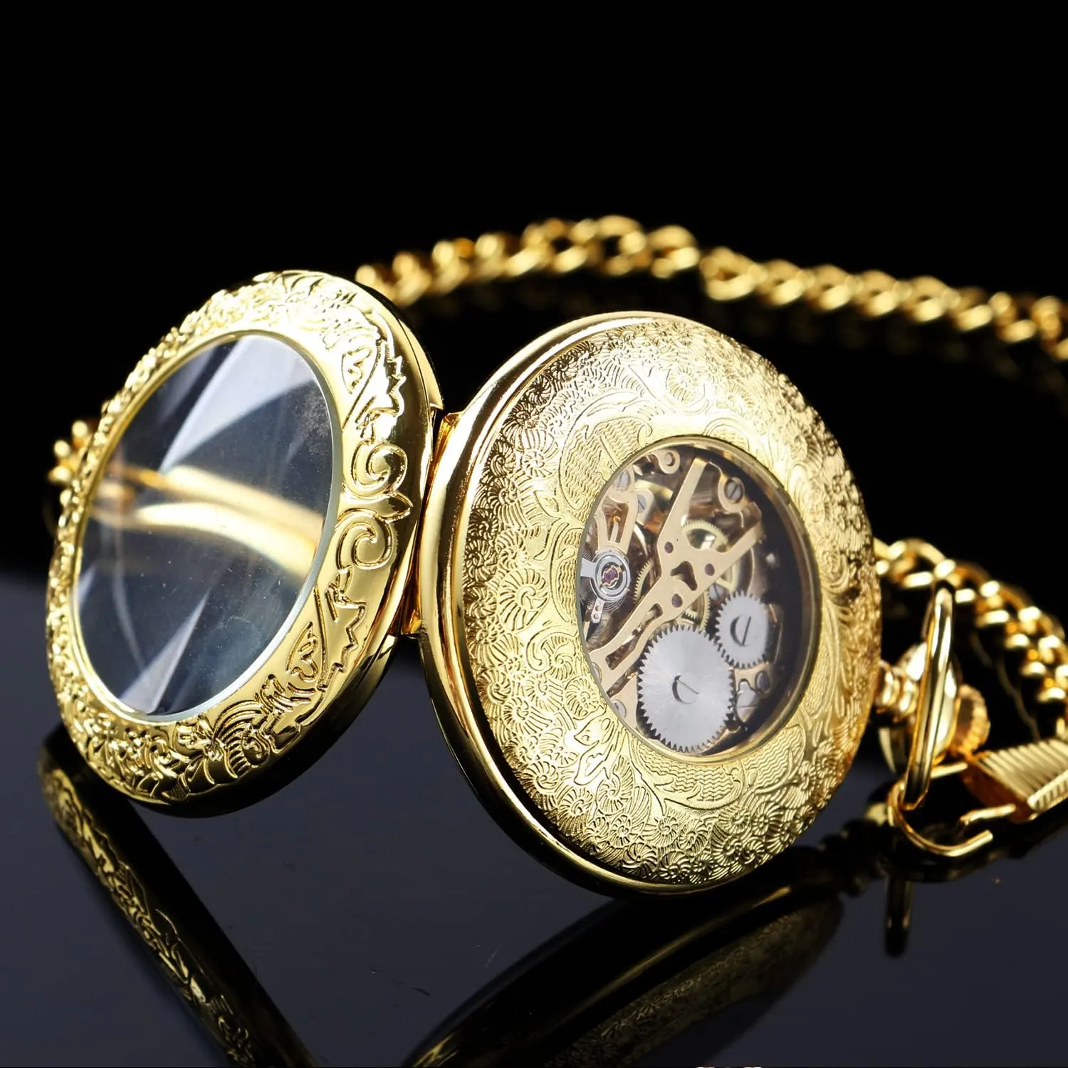 Numerals Black Dial Watches Classic Bronze/Black Mechanical Pocket tale undisturbed Watches, Mechanical Vintage Bronze/Black Mechanical Pocket Watches Roman 