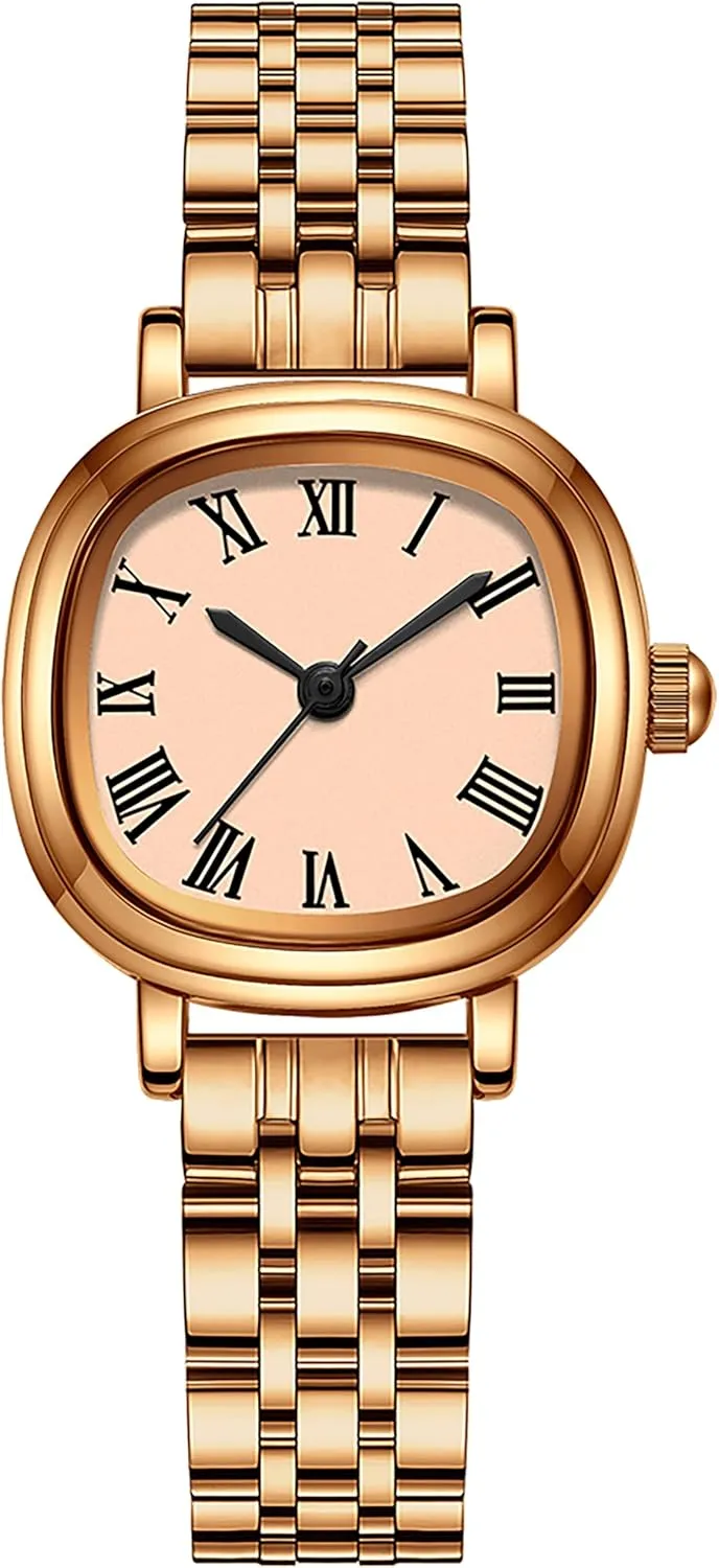 Numerals Easy to Read Reloj para Mujer findtime Gold Watches for Women Dainty Luxury Retro Vintage concurrent Designer Square Dial with Roman 