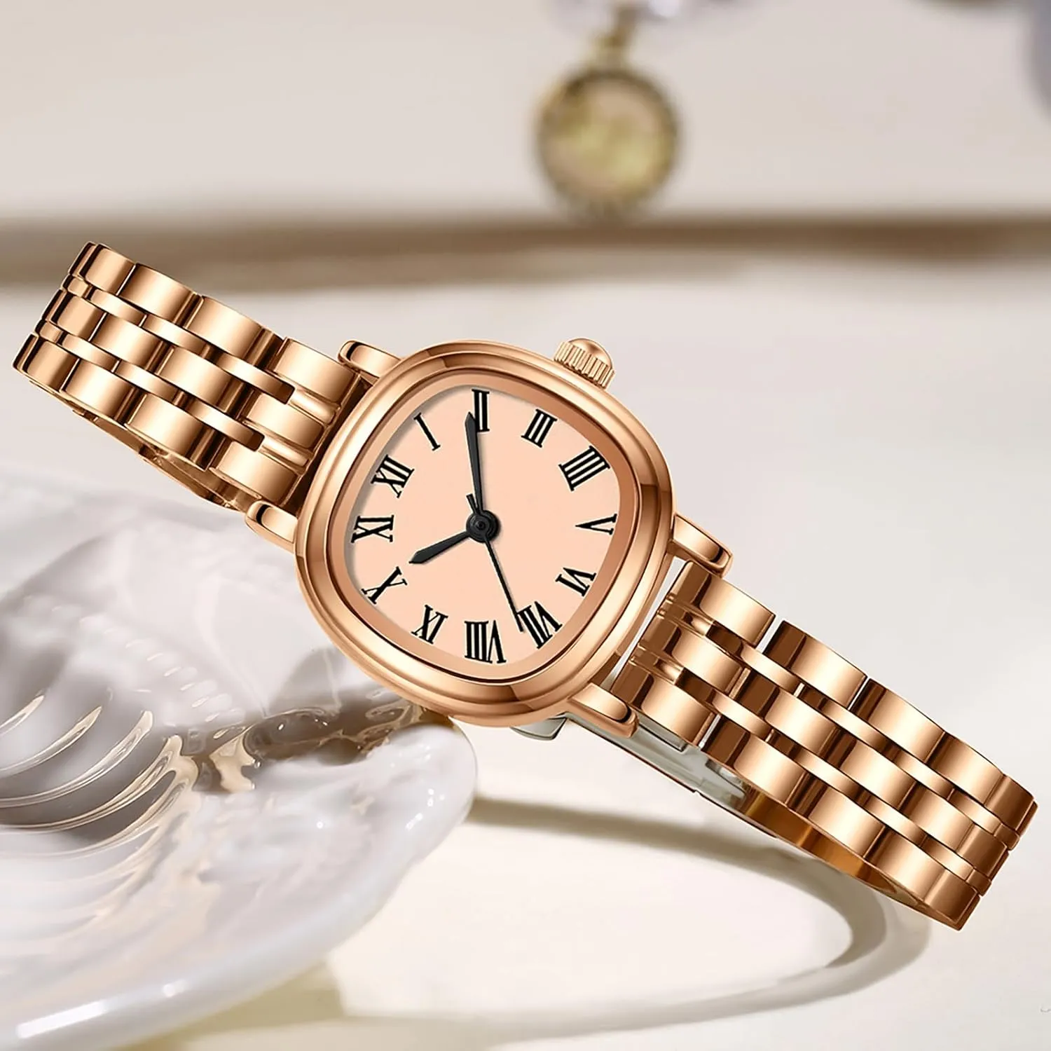 Numerals Easy to Read Reloj para Mujer findtime Gold Watches for Women Dainty Luxury Retro Vintage concurrent Designer Square Dial with Roman 