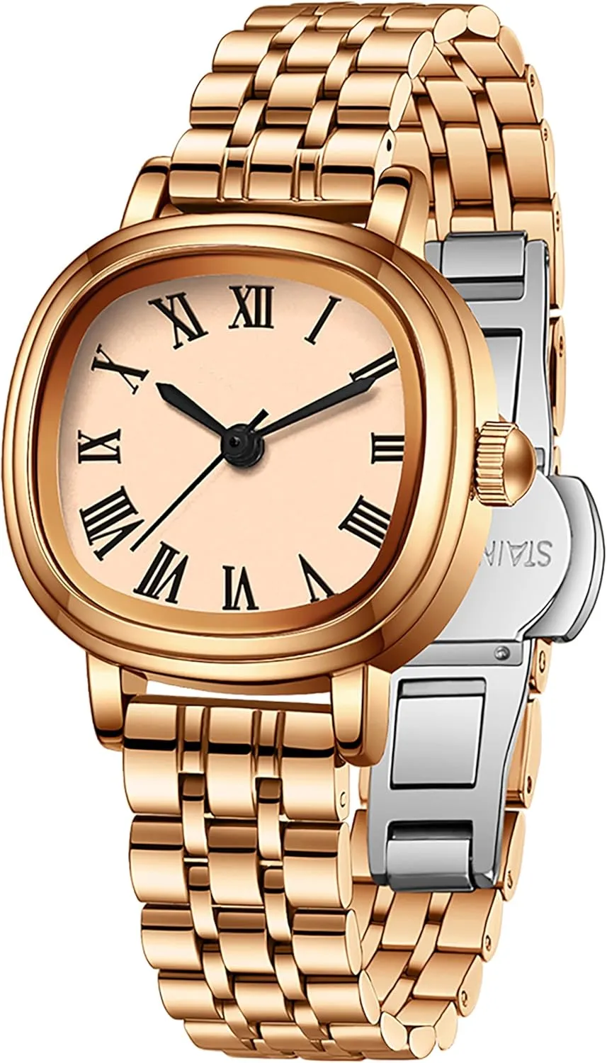 Numerals Easy to Read Reloj para Mujer findtime Gold Watches for Women Dainty Luxury Retro Vintage concurrent Designer Square Dial with Roman 