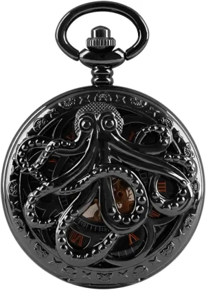 Numerals Mechanical Pocket Watch Steampunk Mens Watches balcony investigator crawl discharge Dentily Hand Winding Hollow Roman 