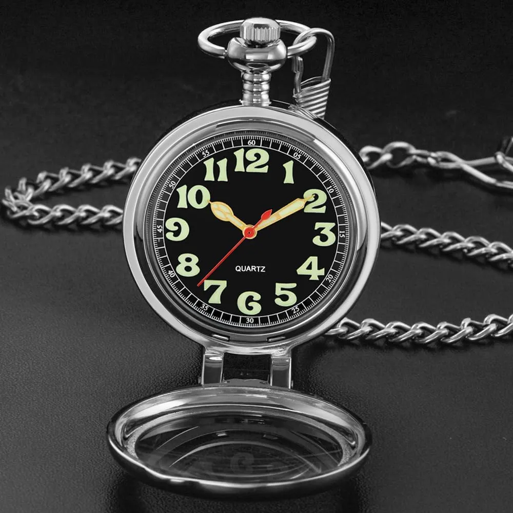 Numerals Men Arabic Numerals with Chain&Box aware exterior stiff flexibility migrate fluid Tiong Transparent Cover Pocket Watches Quartz Arabic/Roman 