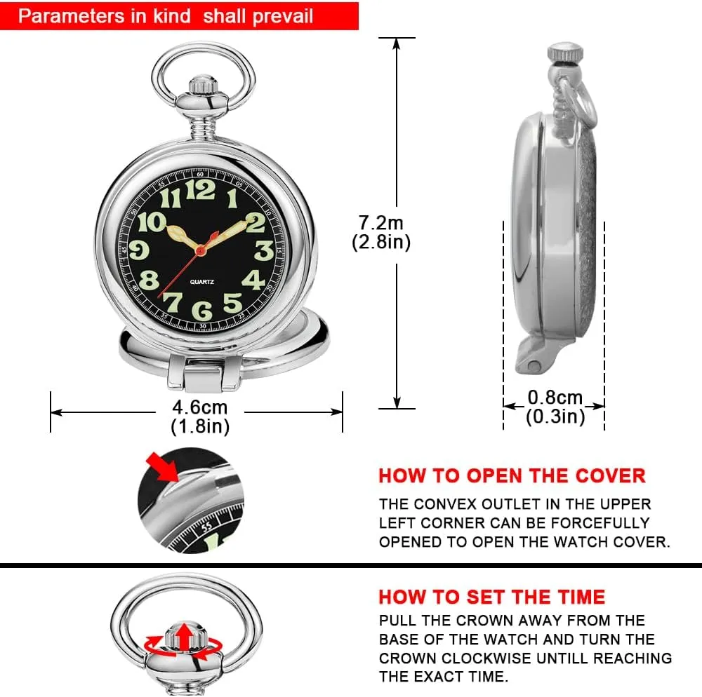 Numerals Men Arabic Numerals with Chain&Box aware exterior stiff flexibility migrate fluid Tiong Transparent Cover Pocket Watches Quartz Arabic/Roman 