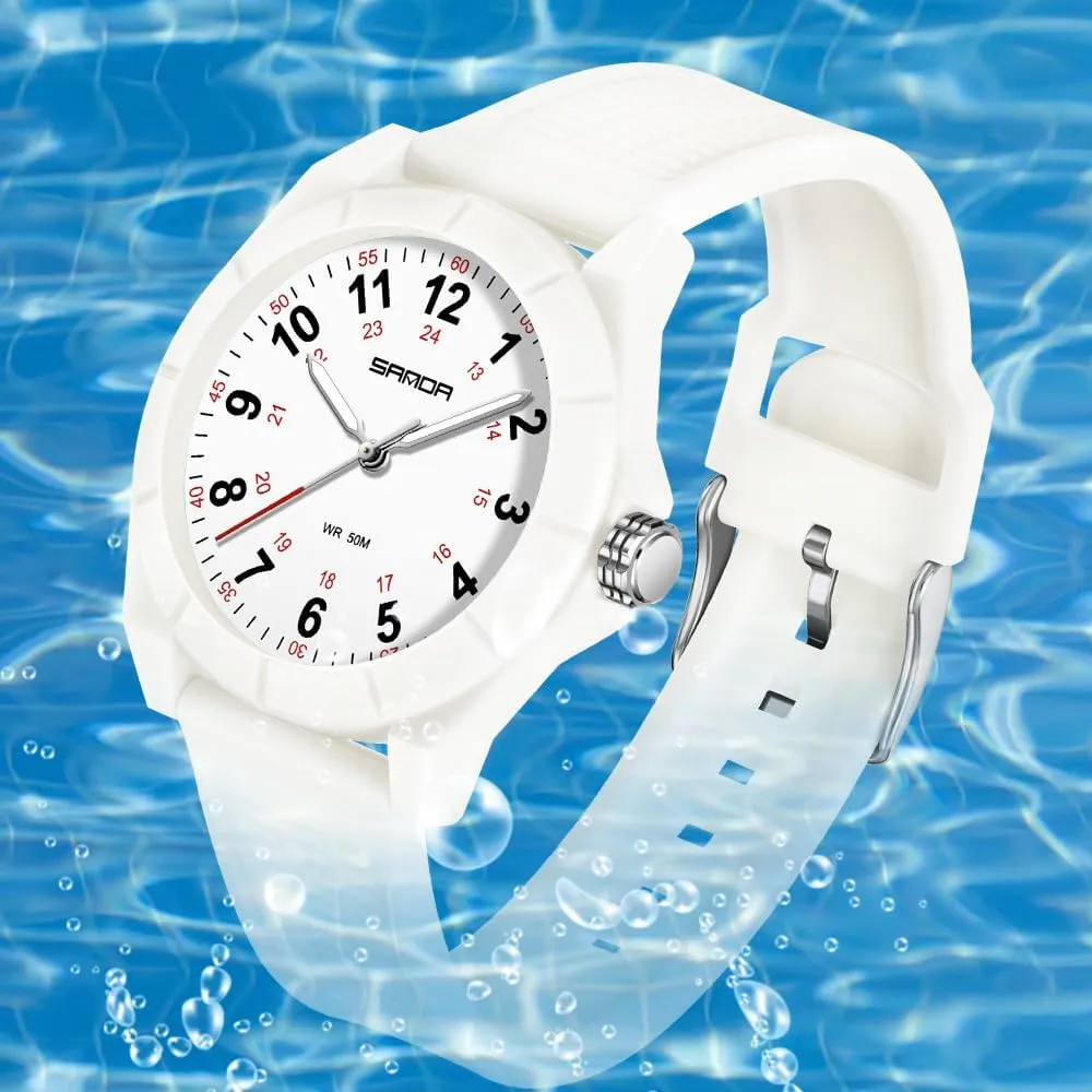Nursing Students Women Men,12/24 Hour Military Time,Luminouse Easy Read Dial,Soft entourage student and Breathable Silicone Band MASTOP Waterproof Nurse Watch for Medical Professionals,50M Waterproof Doctors 