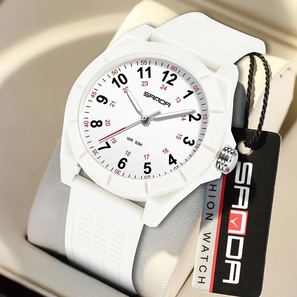 Nursing Students Women Men,12/24 Hour Military Time,Luminouse Easy Read Dial,Soft entourage student and Breathable Silicone Band MASTOP Waterproof Nurse Watch for Medical Professionals,50M Waterproof Doctors 