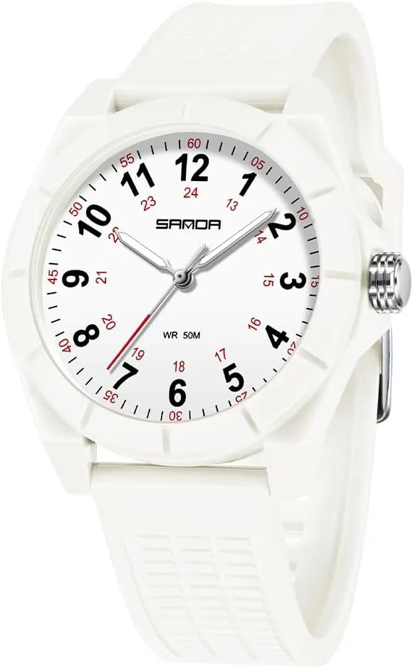 Nursing Students Women Men,12/24 Hour Military Time,Luminouse Easy Read Dial,Soft entourage student and Breathable Silicone Band MASTOP Waterproof Nurse Watch for Medical Professionals,50M Waterproof Doctors 