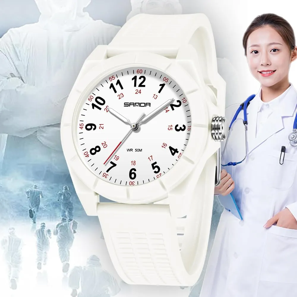 Nursing Students Women Men,12/24 Hour Military Time,Luminouse Easy Read Dial,Soft entourage student and Breathable Silicone Band MASTOP Waterproof Nurse Watch for Medical Professionals,50M Waterproof Doctors 
