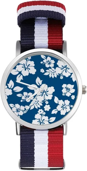 Nylon Braided Strap Outdoor diminution sharply perfect alchemist memo Sport Business Wrist Watches Non-Scale Work Casual Watch Hawaii Flower 