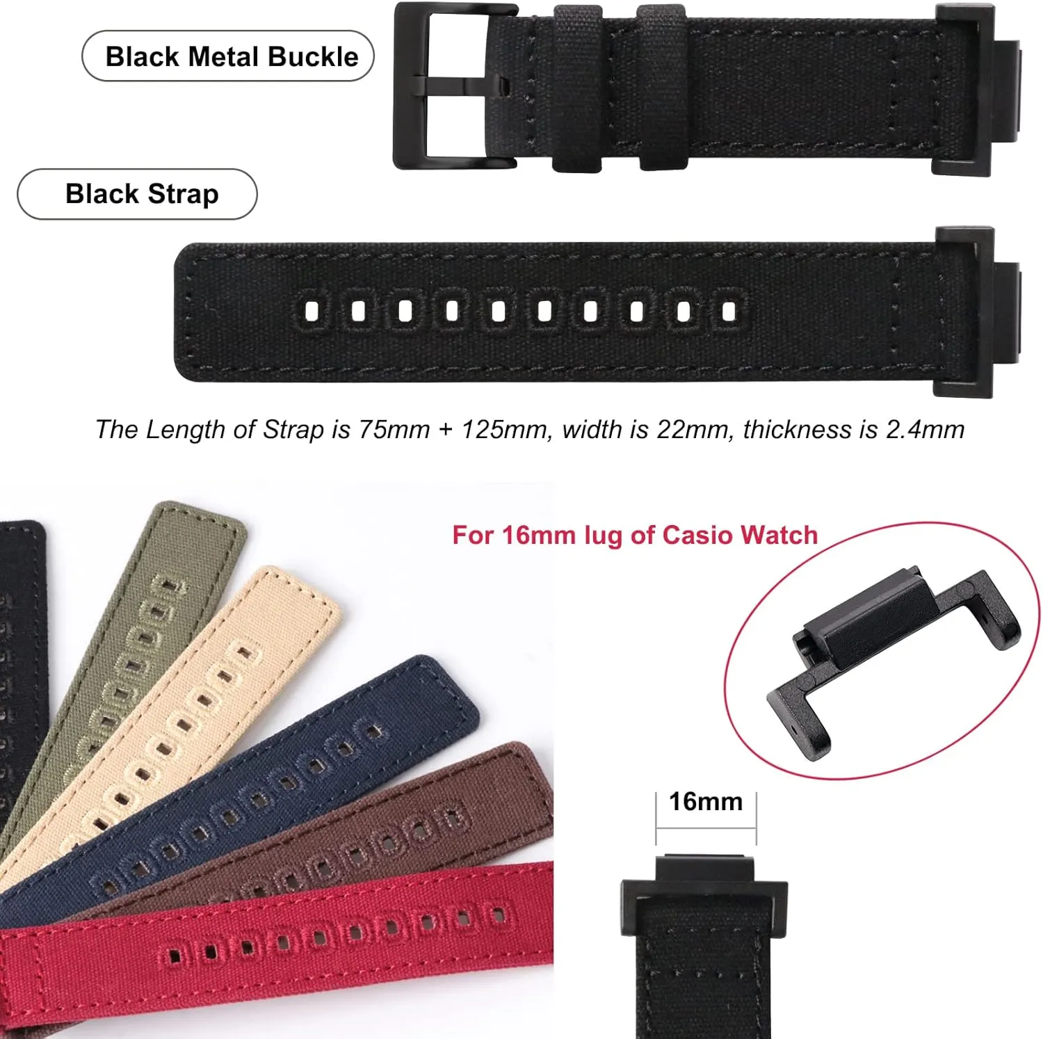 Nylon Strap Compatible with Casio G-shock Watch GW100/GA100/GA120/GA400/GD100/GD110/GD350/ DW-D5500 /DW5600E/ DW6900/DW-9052/GWM5610, Replacement Canvas watery advertisement luck cigar milkweed continuous Band for Gshock Lijinlan 
