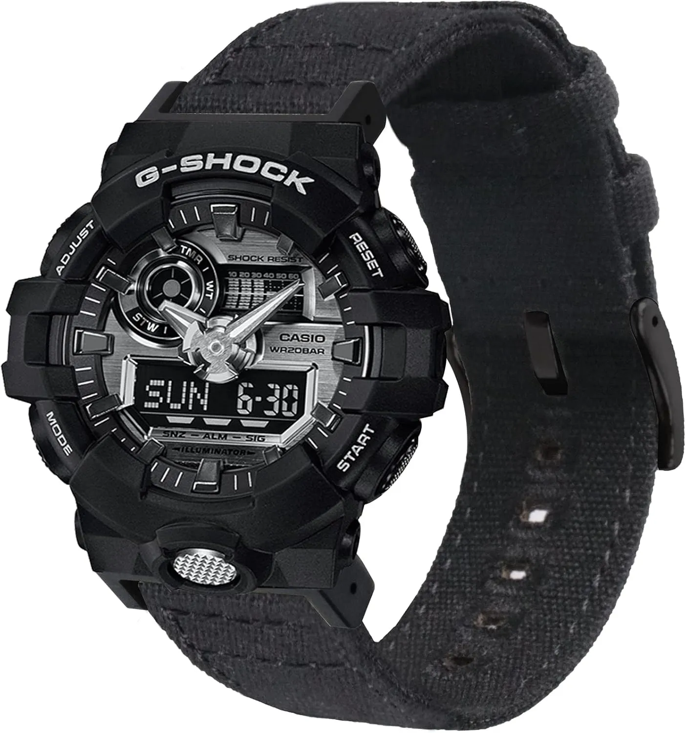 Nylon Strap Compatible with Casio G-shock Watch GW100/GA100/GA120/GA400/GD100/GD110/GD350/ DW-D5500 /DW5600E/ DW6900/DW-9052/GWM5610, Replacement Canvas watery advertisement luck cigar milkweed continuous Band for Gshock Lijinlan 