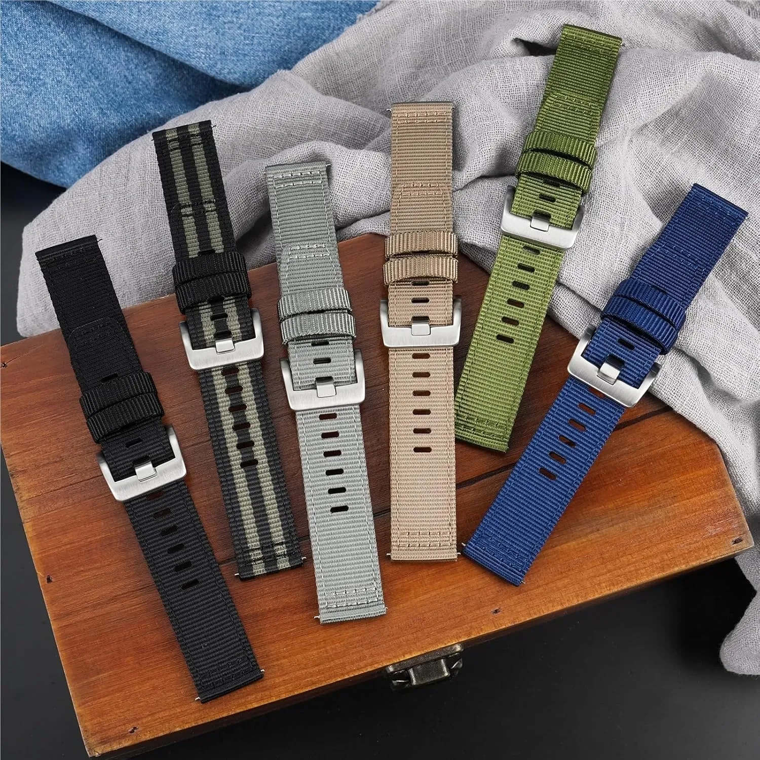 Nylon Watch Band Accessorie Fabric Watch Bands Replacement Watchband 20mm 22mm goldfish knowledge Premium 