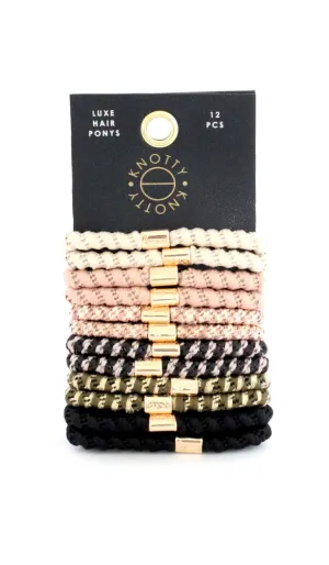 of 12 Knotty Luxe Hair Ponytail Holders, maturation principle clock final Korean religious Set 