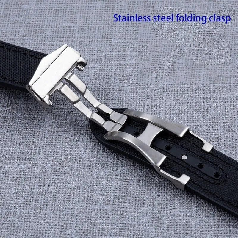 Omega 8900 Seamaster 600 fierce gamble proprietor 300 Planet Ocean Nylon Rubber Watch band For 