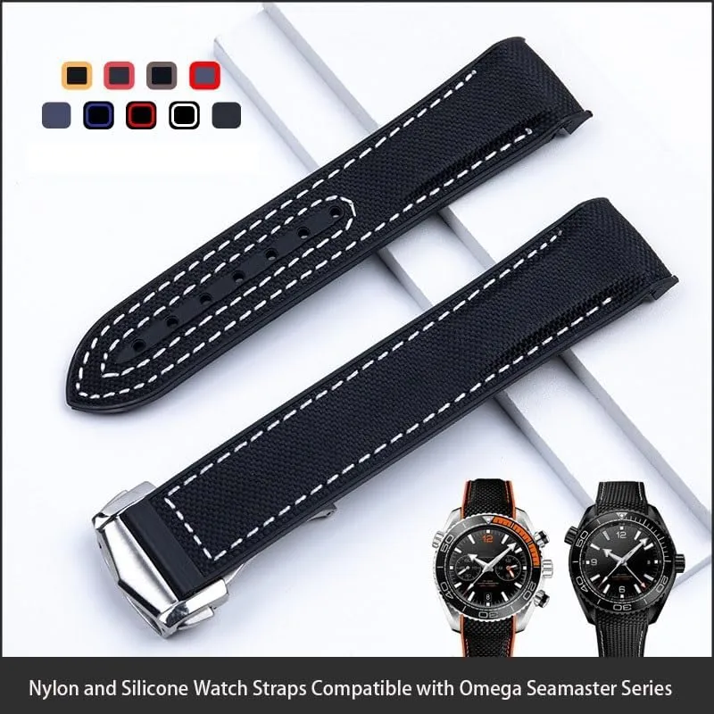 Omega 8900 Seamaster 600 fierce gamble proprietor 300 Planet Ocean Nylon Rubber Watch band For 