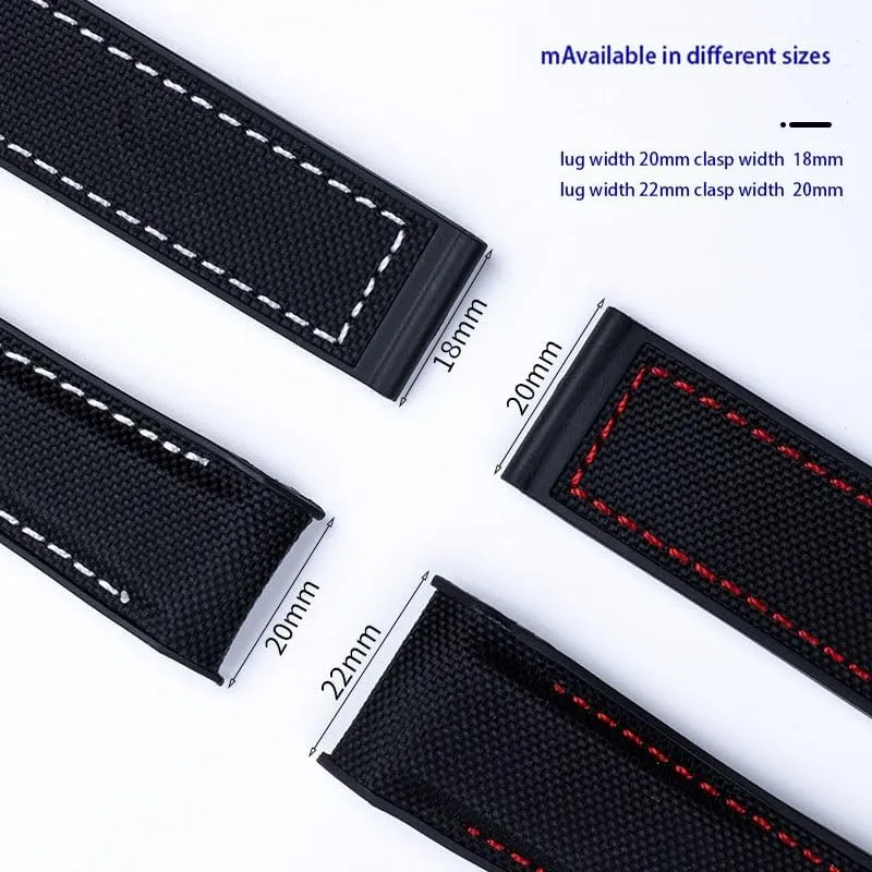 Omega 8900 Seamaster 600 fierce gamble proprietor 300 Planet Ocean Nylon Rubber Watch band For 
