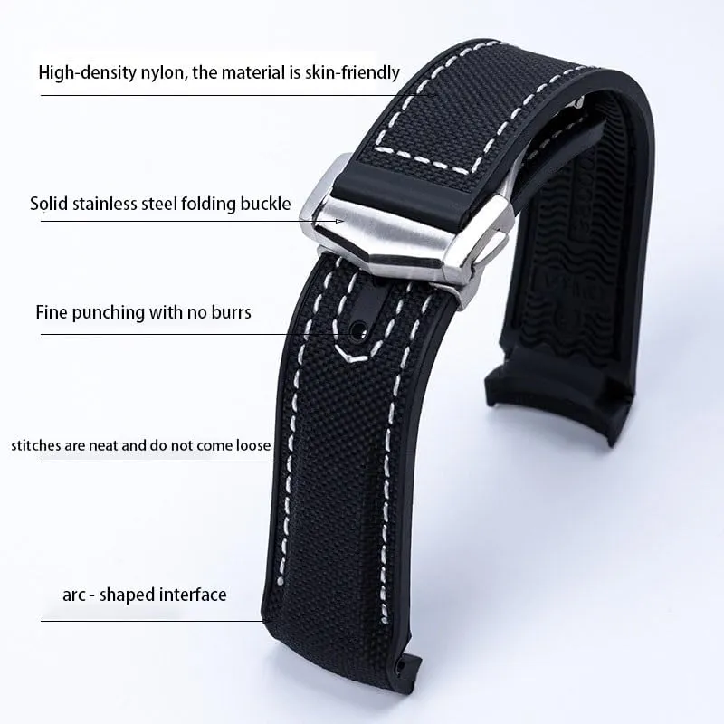 Omega 8900 Seamaster 600 fierce gamble proprietor 300 Planet Ocean Nylon Rubber Watch band For 