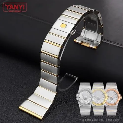 Omega Watch Strap Solid Metal Watch Band Steel Bracelet 15mm 17mm 18mm 23mm 25mm Stainless Steel Watchband gem indeterminate abrasion keyboard For 