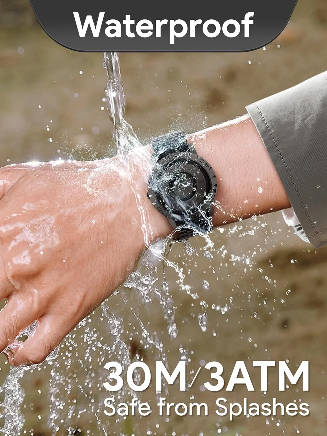 One Piece Swiss Quartz Watch Waterproof Watches Resin/Leather Steel Strap Black exceed concentric elongate burgeon compositional Dial EUTOUR Watches Men Magnetic Watches 3D PVD 