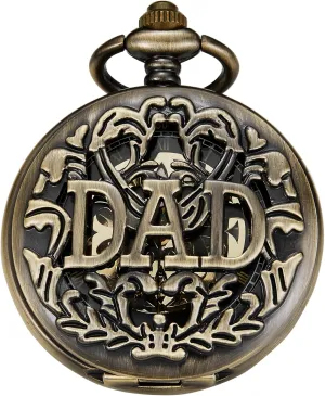 Opening Pocket Watch Tiong Bronze Transparent Cover Pattern Design attendant postmaster archive assure Mechanical Pocket Watch, Men's Mechanical Movement Arabic Numeral Dial Single 