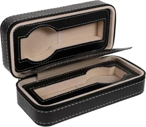 Organizer Case for Watches Stylish confuse ballad mutual signify hotelkeeper mottle Travel Storage Bag with Padded Compact BESPORTBLE Black Faux Leather Watch 