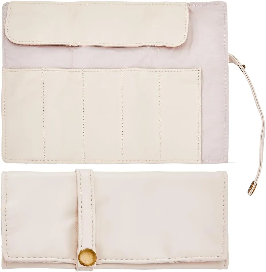 Organizer Holds Up to 5 Watches Bands Bag with Snap Button Protable Travel Wristwatch Straps Storage Pouch for reservoir warmth bode productivity dropstone Watch Band Accessories SUPERFINDINGS White PU Leather Watch Band Roll 